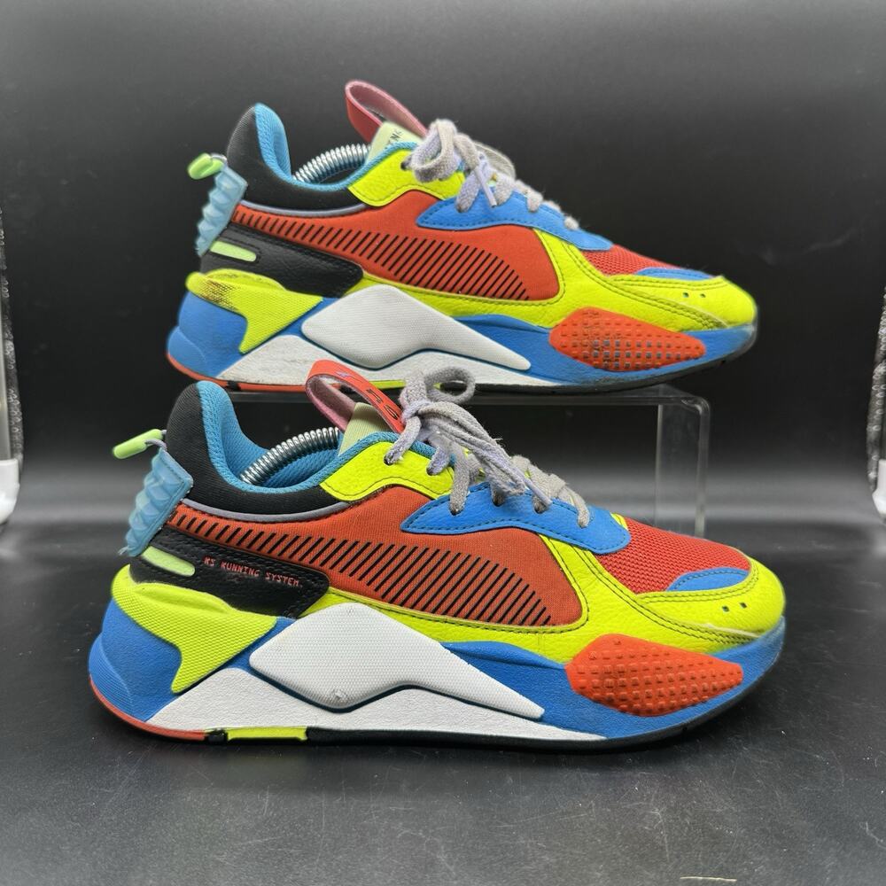Puma RS Mens Size 4.5 Womens Sz 6 Red Blue Yellow Athletic Running Shoes EUC